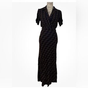 REFORMATION Danika Midi Short Sleeves Wrap Front Size Large. Stylish & Versatile